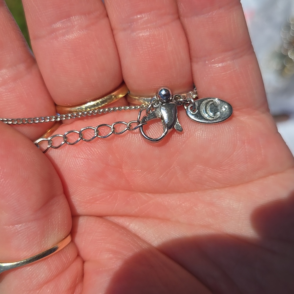 Vintage Charming Charlie Silver Rectangular Bar Pendant Necklace - Picture 4 of 4